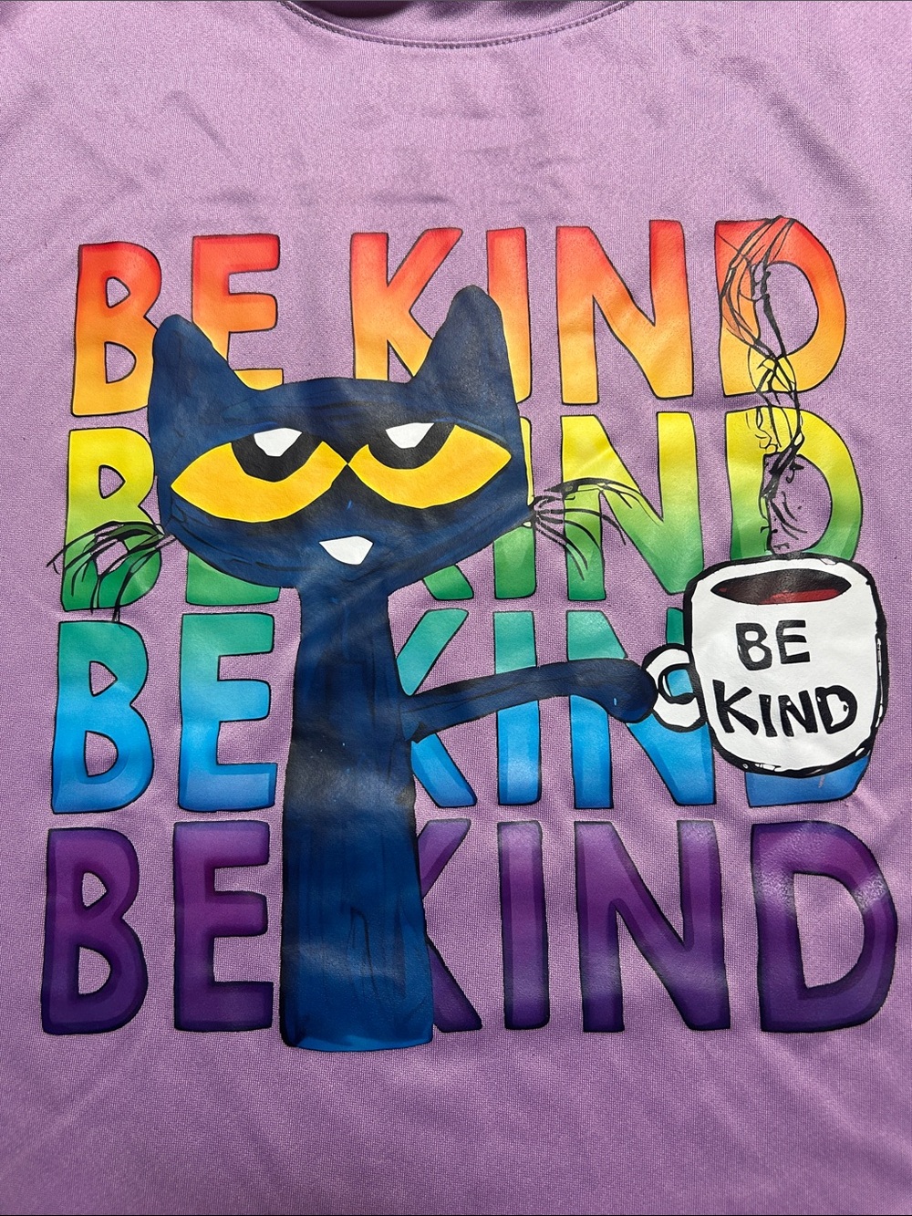Pete The Cat Be Kind Graphic Tee- Lavender